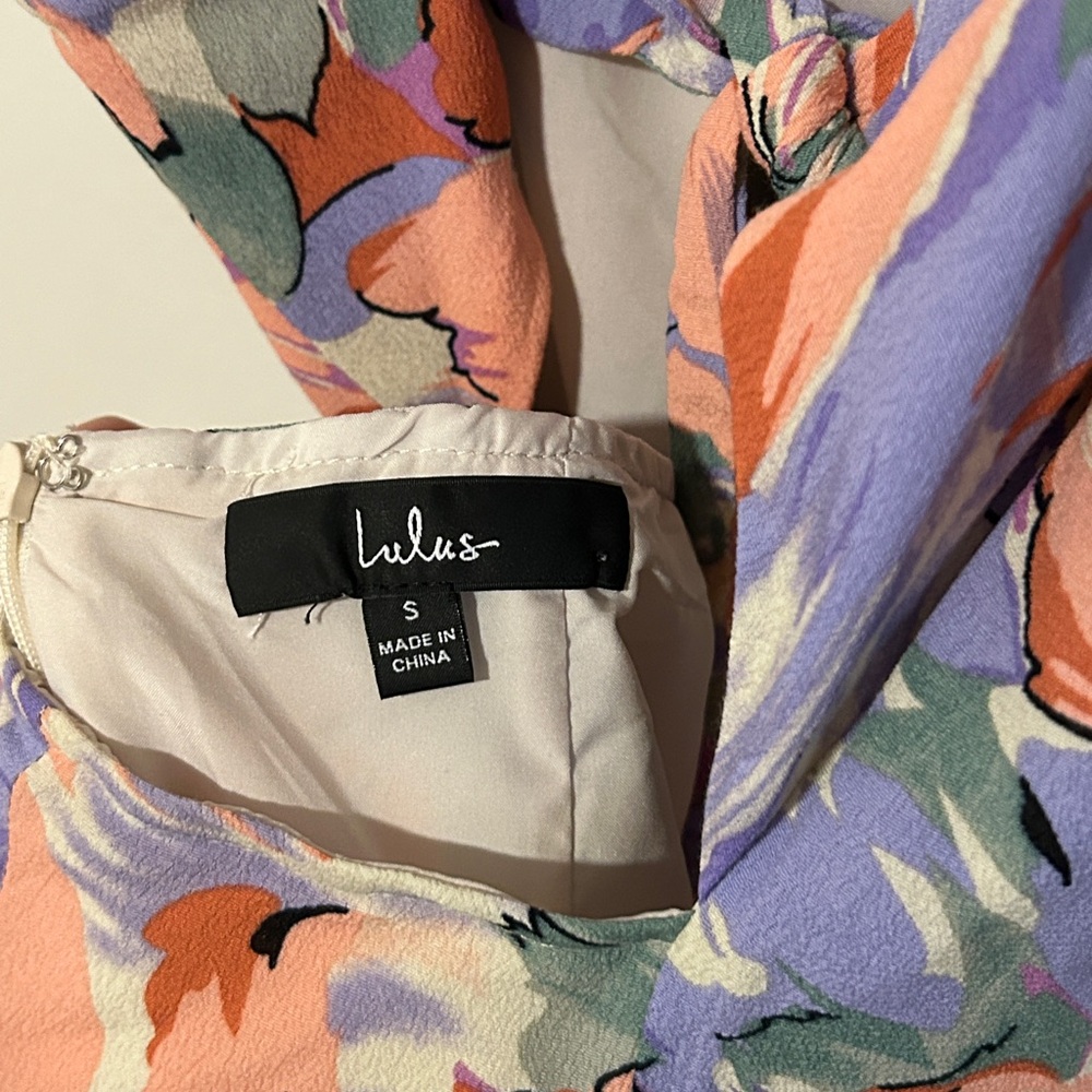 Lulu's Multi Floral Tie Back Midi Dress - Picture 7 of 12
